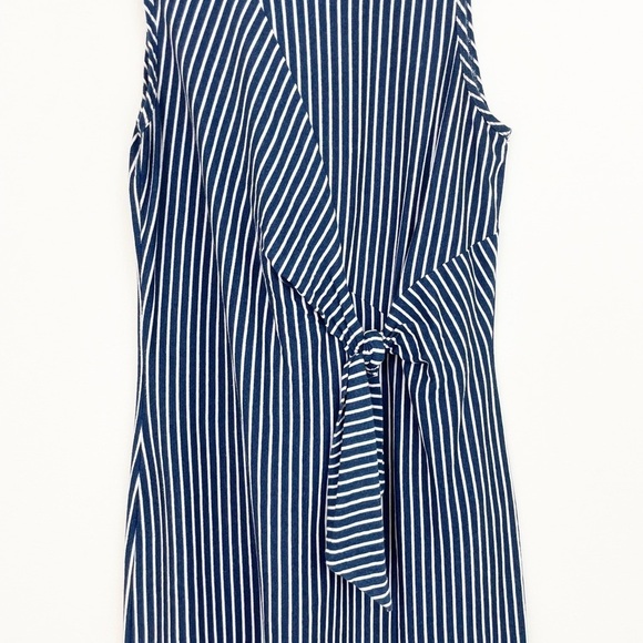 J. McLaughlin Blue 100% Cotton Striped Knotted Midi Dress Size Medium - Picture 6 of 15